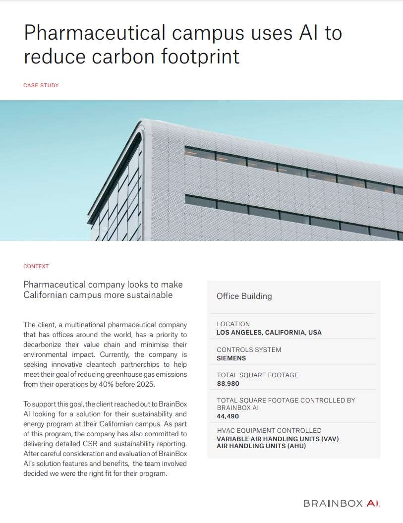 Pharmaceutical campus uses AI to reduce carbon footprint